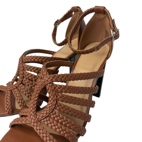 JF Justfab Elisana Heeled Sandal Size 8.5 Brown - Picture 4 of 9
